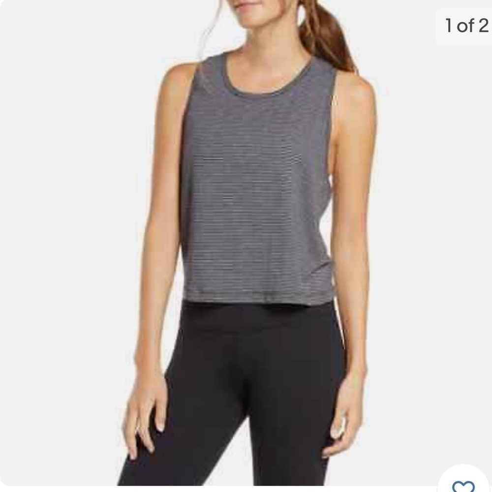 Zella  Athletic Top,Athleisure, Medium Charcoal/Black Workout, Gym, NWT
